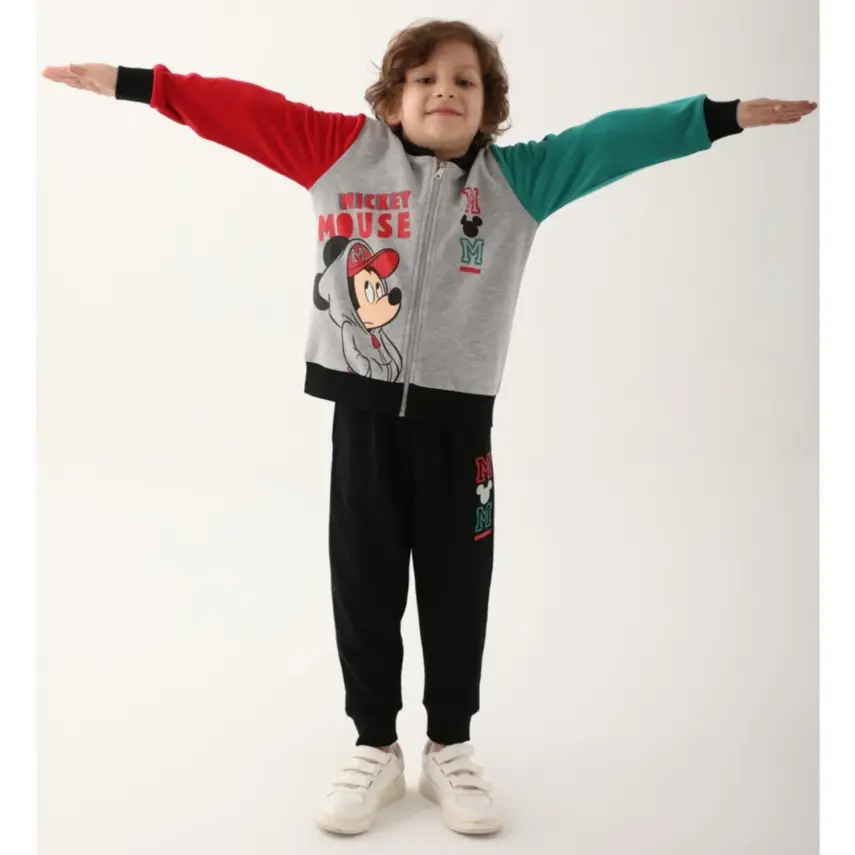 Mickey Mouse Erkek Eşofman Takımı Gri Melanj - 5