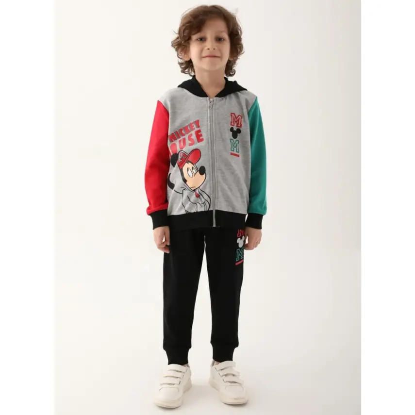 Mickey Mouse Erkek Eşofman Takımı Gri Melanj - 3