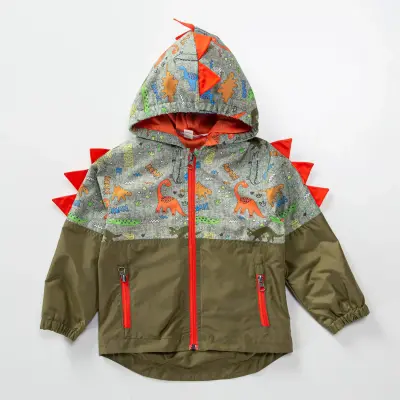 Midimod Erkek Yağmurluk Dinazorlu Haki