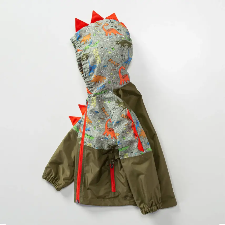 Midimod Erkek Yağmurluk Dinazorlu Haki - 3