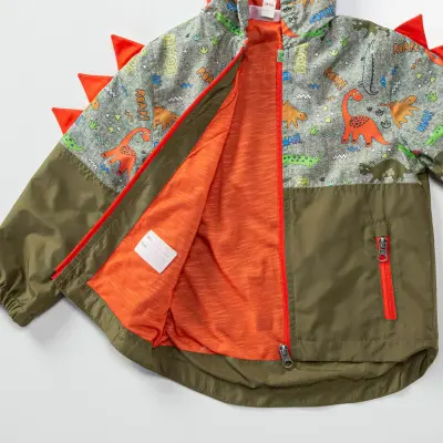 Midimod Erkek Yağmurluk Dinazorlu Haki - 4