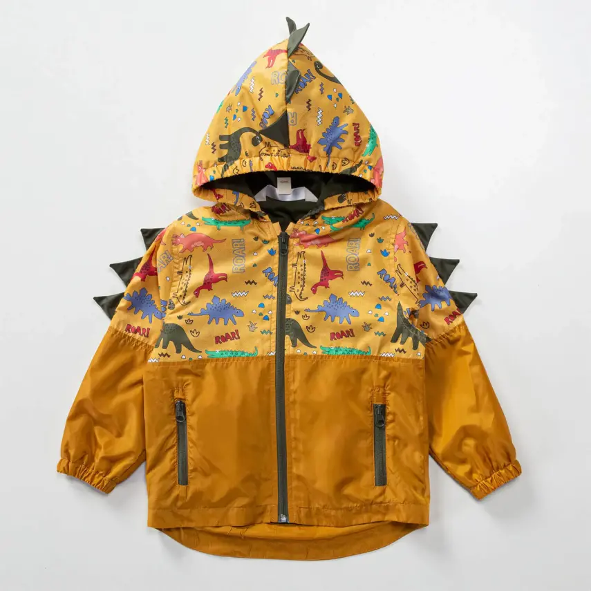 Midimod Erkek Yağmurluk Dinazorlu Hardal - 1