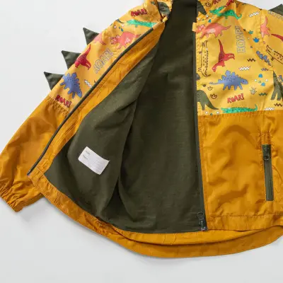 Midimod Erkek Yağmurluk Dinazorlu Hardal - 4