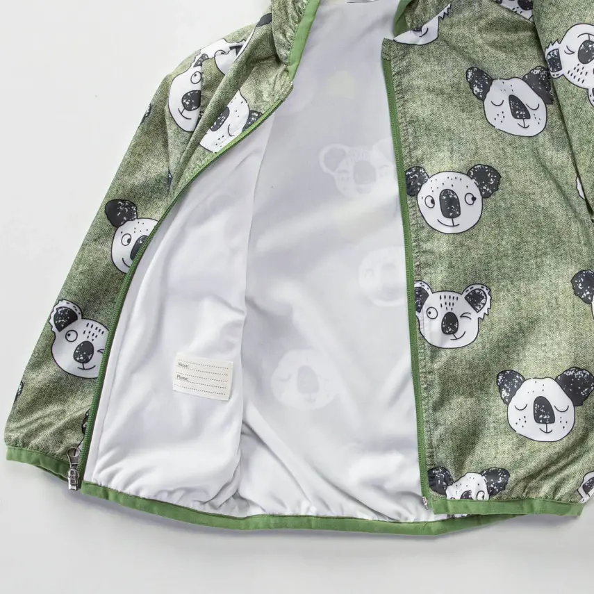 Midimod Erkek Yağmurluk Koala Baskılı Haki - 6