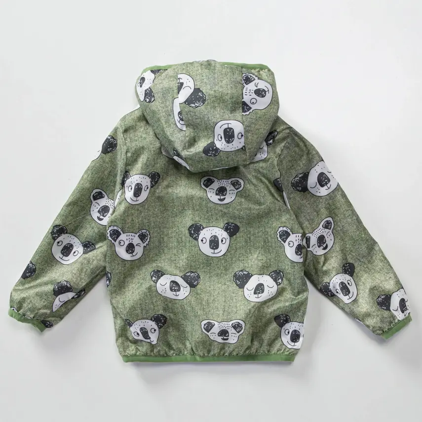 Midimod Erkek Yağmurluk Koala Baskılı Haki - 8