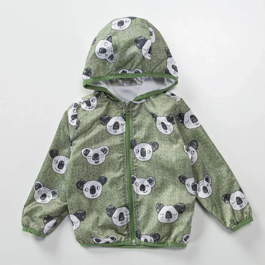 Midimod Erkek Yağmurluk Koala Baskılı Haki - 1