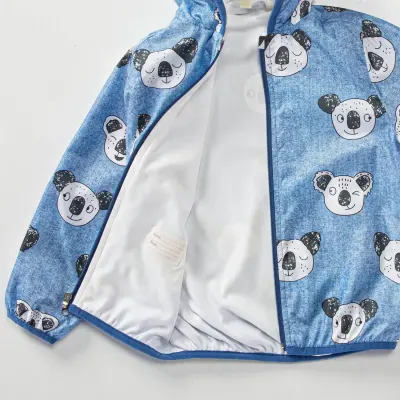 Midimod Erkek Yağmurluk Koala Baskılı İndigo - 6