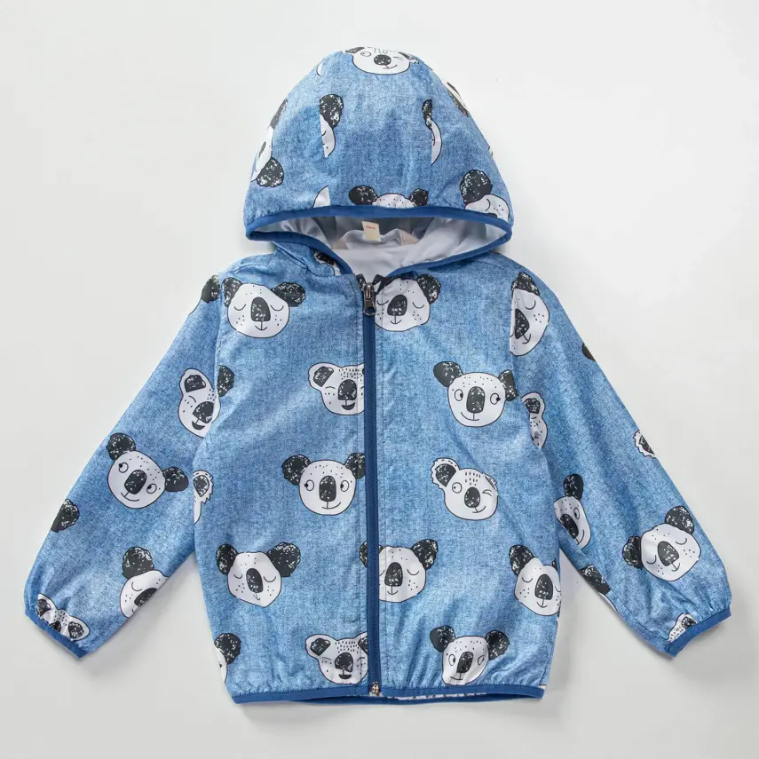 Midimod Erkek Yağmurluk Koala Baskılı İndigo - 1