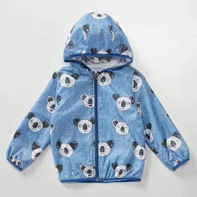 Midimod Erkek Yağmurluk Koala Baskılı İndigo - 9