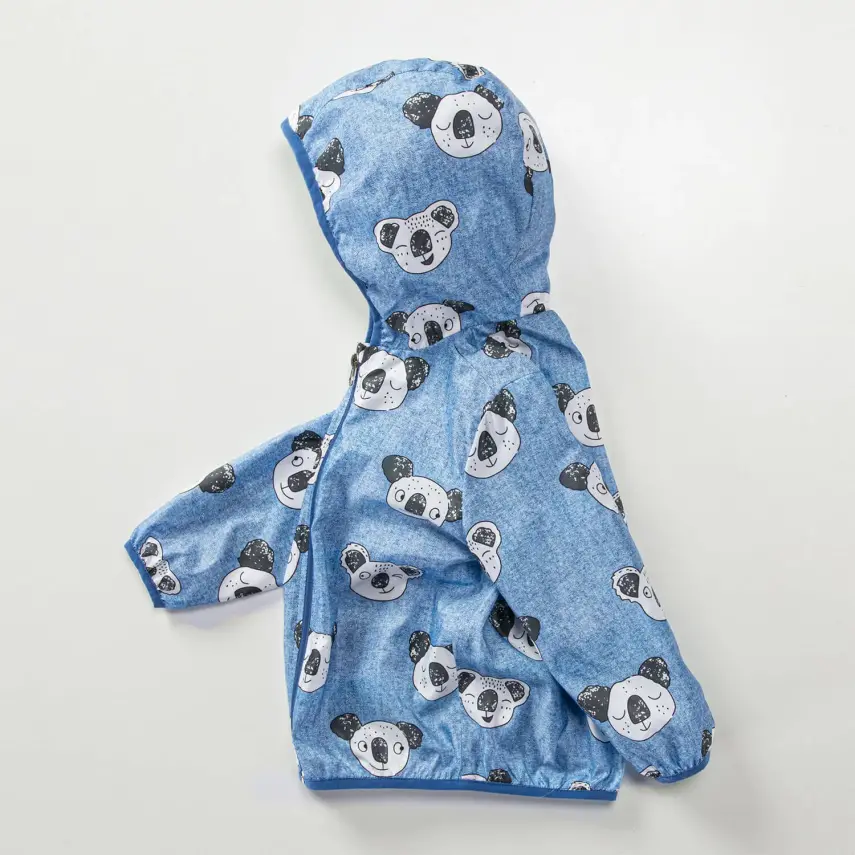 Midimod Erkek Yağmurluk Koala Baskılı İndigo - 8