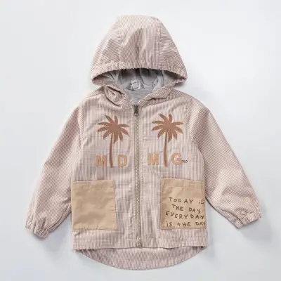 Midimod Erkek Yağmurluk Palmiyeli Bej