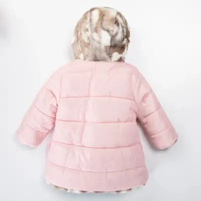 Midimod Kız Kaban Çift Taraflı Pembe - 2