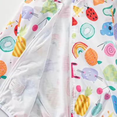 Midimod Kız Yağmurluk Baskılı Beyaz - 4