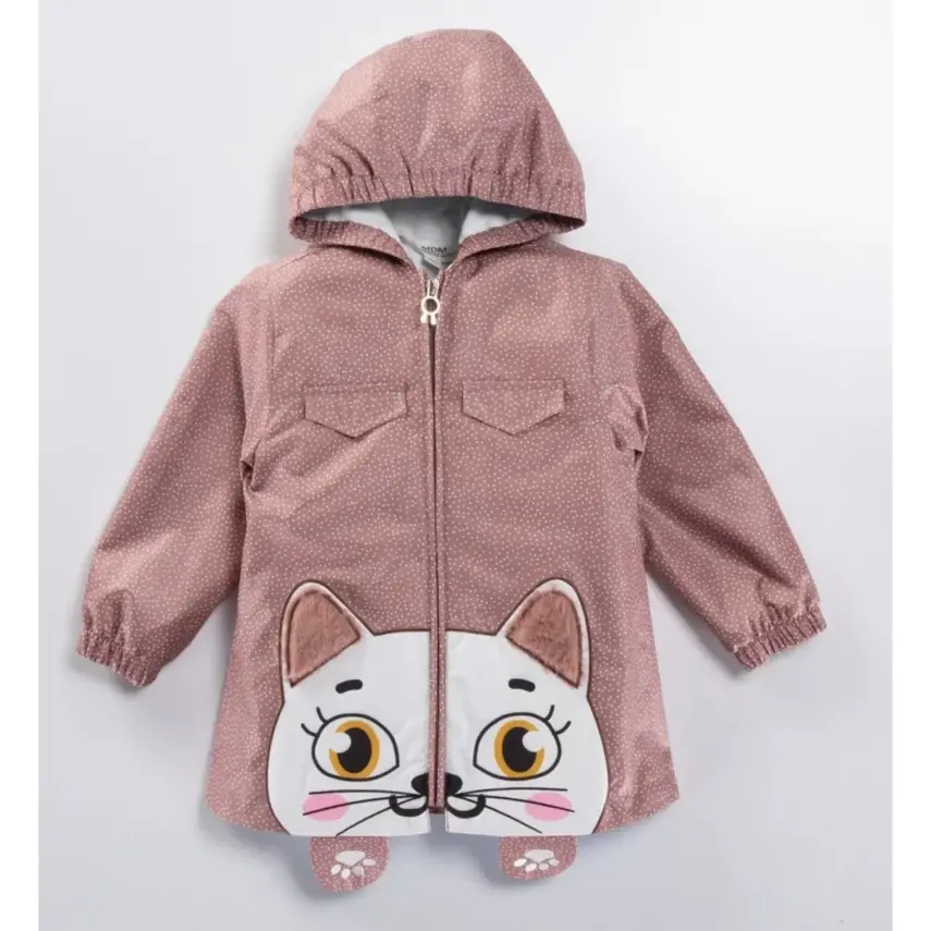 Midimod Kız Yağmurluk Kahverengi - 5