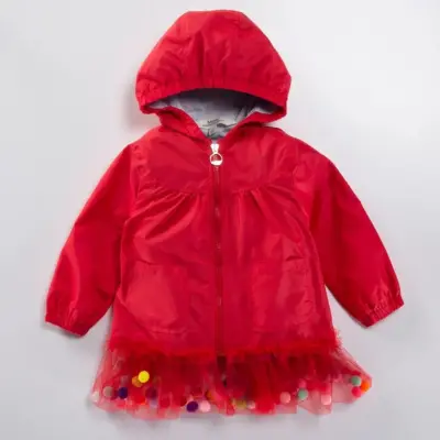 Midimod Kız Yağmurluk Kırmızı