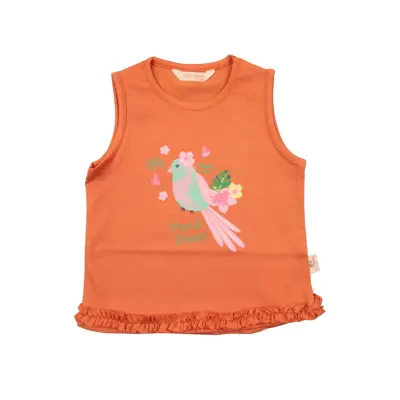 Mini Damla Bebek T-Shirt Kolsuz Tropikal Turuncu - 3