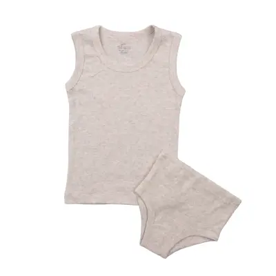 Mini Damla Çamaşır Takımı Askılı Gri Melanj - 2