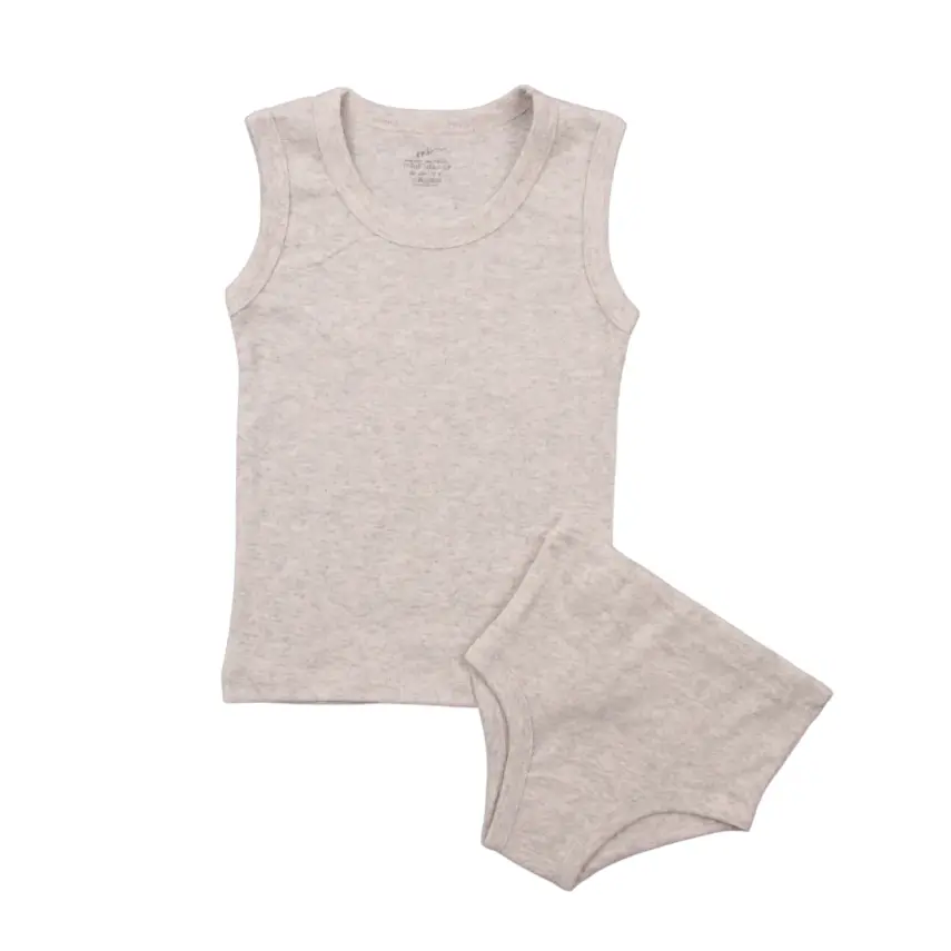 Mini Damla Çamaşır Takımı Askılı Gri Melanj - 2