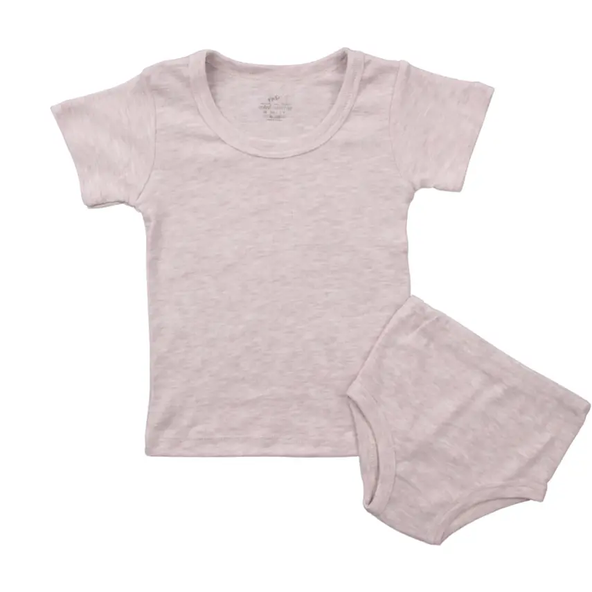 Mini Damla Çamaşır Takımı Kısa Kol Kahverengi - 1