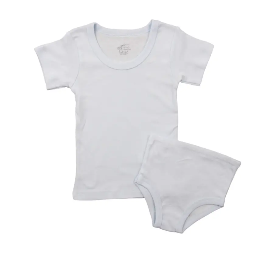 Mini Damla Çamaşır Takımı Kısa Kol Mavi - 1