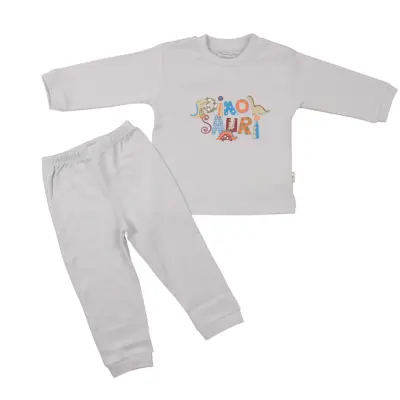 Mini Damla Çocuk Pijama Takımı Dinazorlu Mavi - 3