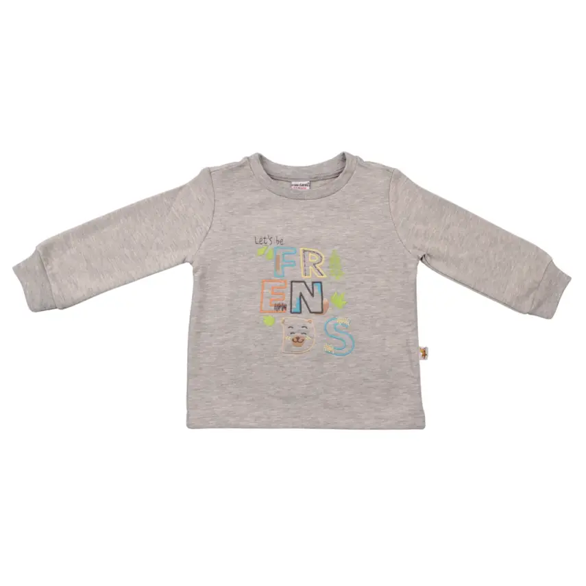 Mini Damla Çocuk Sweatshirt Friend Gri - 1