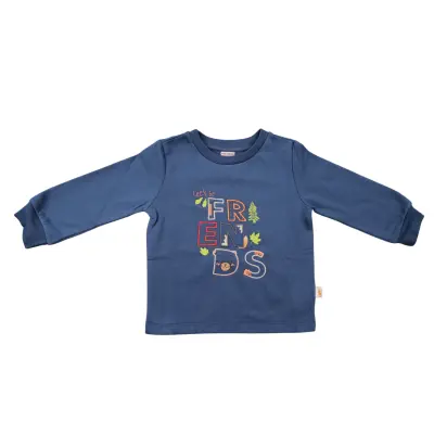 Mini Damla Çocuk Sweatshirt Friend İndigo 