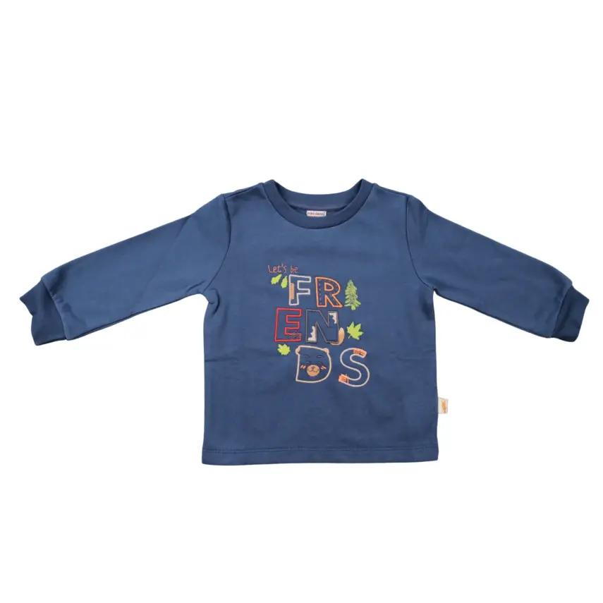Mini Damla Çocuk Sweatshirt Friend İndigo - 1
