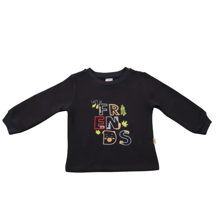 Mini Damla Çocuk Sweatshirt Friend Lacivert - 2