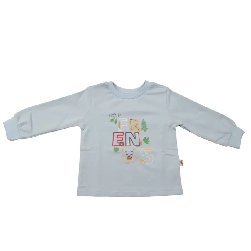 Mini Damla Çocuk Sweatshirt Friend Mavi - 1