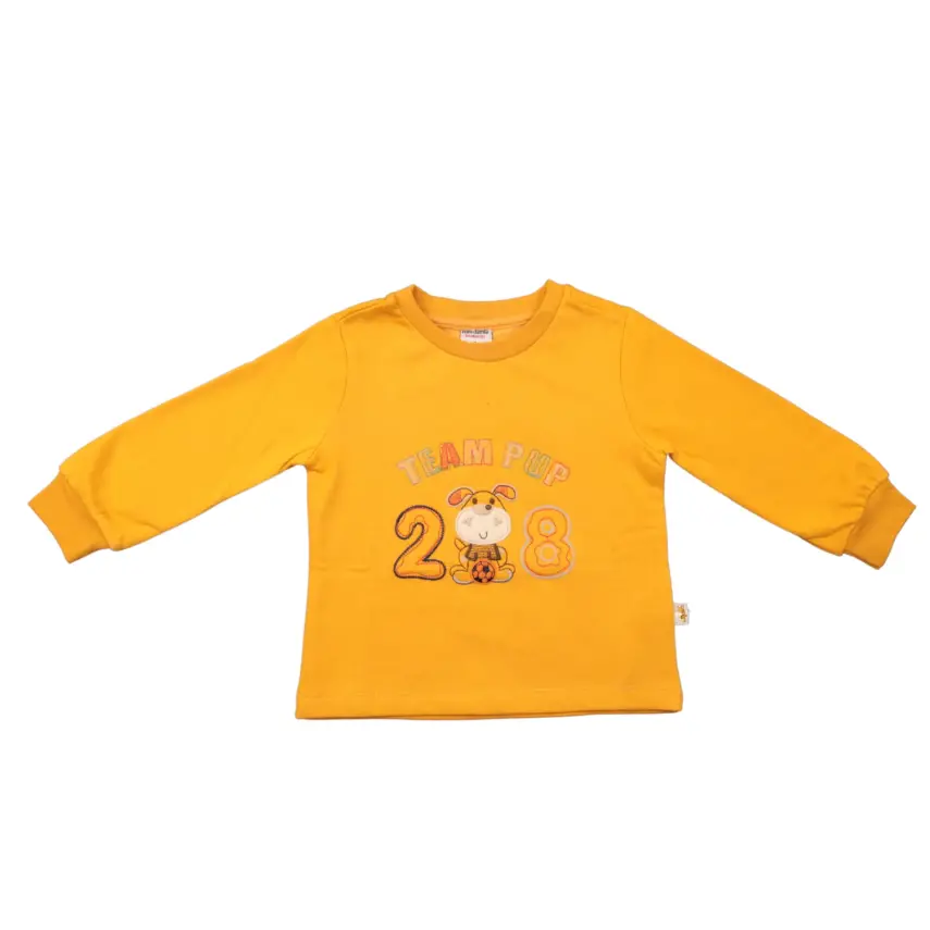 Mini Damla Çocuk Sweatshirt Köpek Hardal - 2