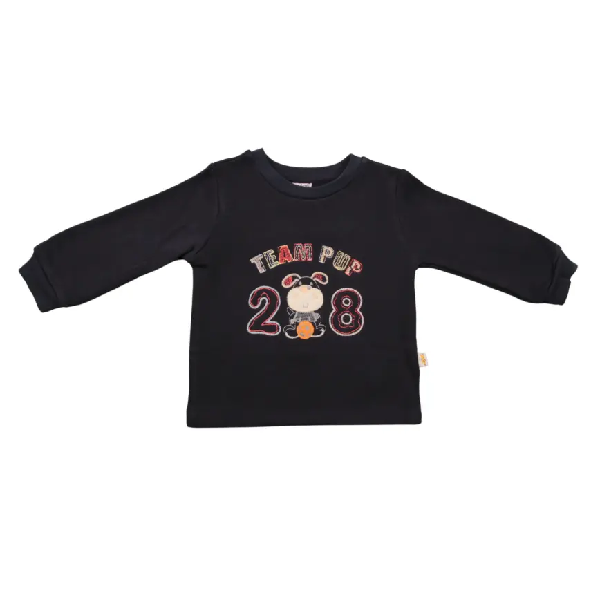 Mini Damla Çocuk Sweatshirt Köpek Lacivert - 1