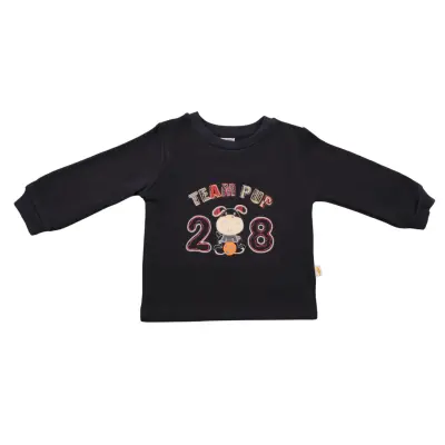 Mini Damla Çocuk Sweatshirt Köpek Lacivert - 3