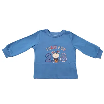 Mini Damla Çocuk Sweatshirt Köpek Mavi