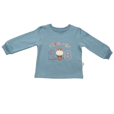 Mini Damla Çocuk Sweatshirt Köpek Petrol - 2