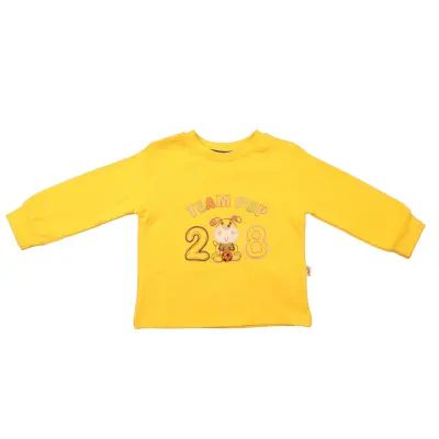 Mini Damla Çocuk Sweatshirt Köpek Sarı