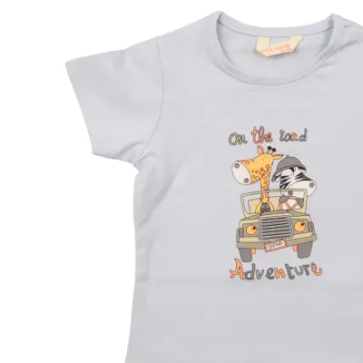 Mini Damla Çocuk T-Shirt Safari Mavi - 2