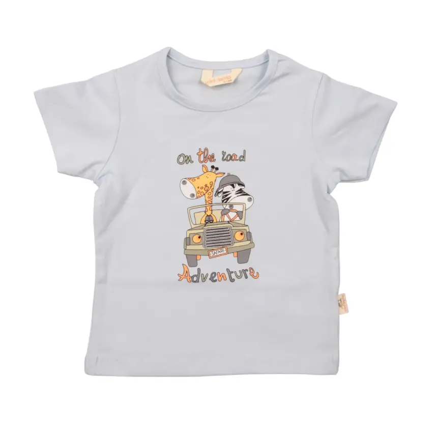 Mini Damla Çocuk T-Shirt Safari Mavi - 1