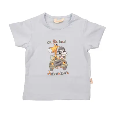 Mini Damla Çocuk T-Shirt Safari Mavi - 3