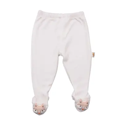 Mini Damla Pantolon Patikli Düz Oyuncaklı Ekru 