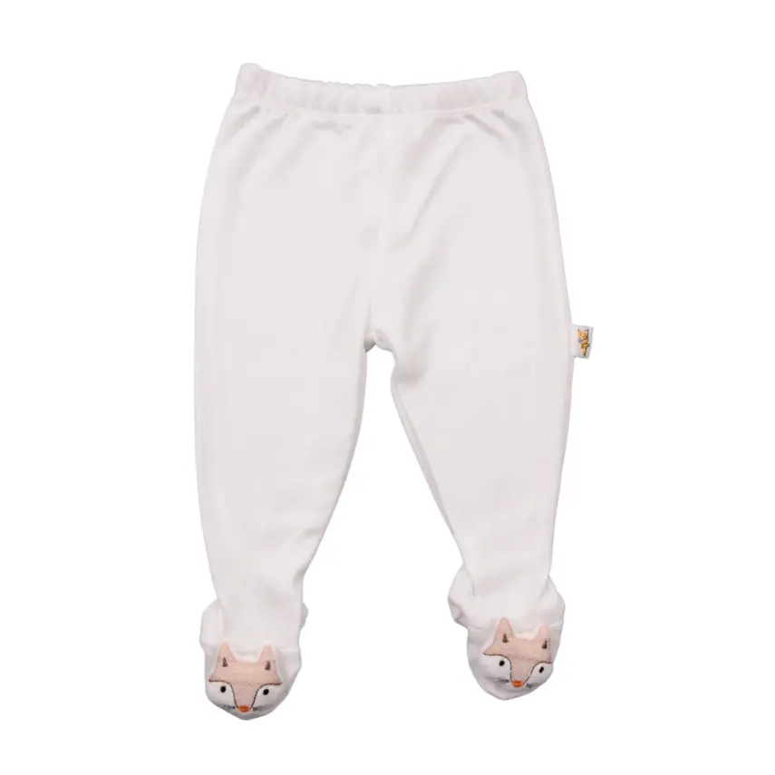 Mini Damla Pantolon Patikli Düz Oyuncaklı Ekru - 1