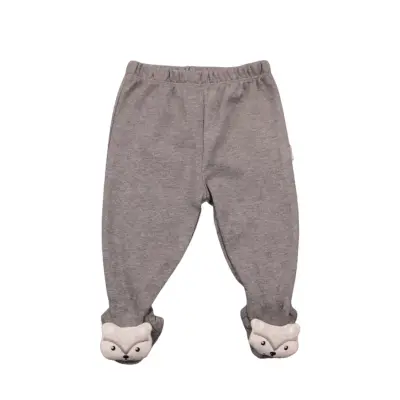 Mini Damla Pantolon Patikli Düz Oyuncaklı Gri 