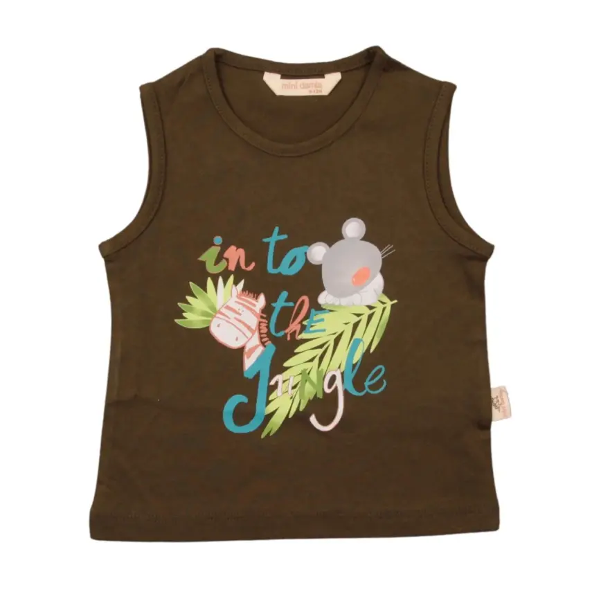 Mini Damla T-Shirt Kolsuz Jungle Haki - 2