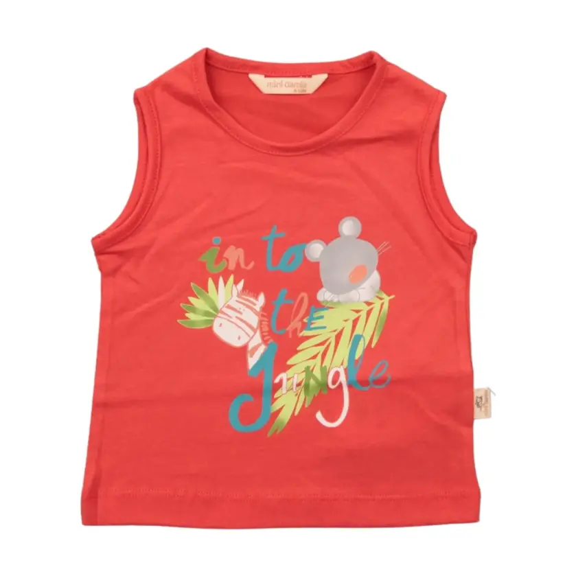 Mini Damla T-Shirt Kolsuz Jungle Kiremit - 2