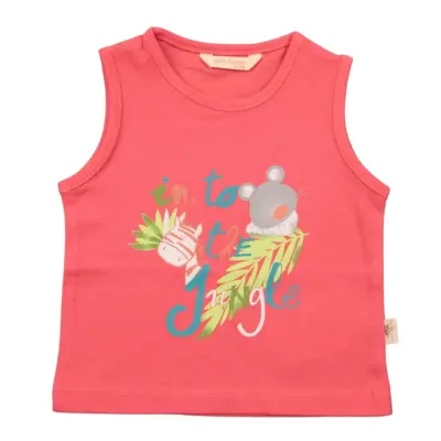Mini Damla T-Shirt Kolsuz Jungle Nar Çiçeği - 2
