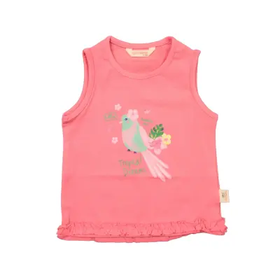 Mini Damla T-Shirt Kolsuz Tropikal Gül Kurusu 