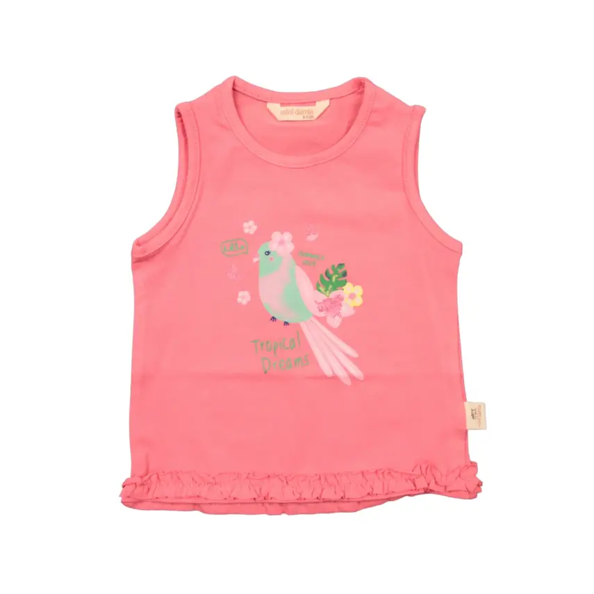 Mini Damla T-Shirt Kolsuz Tropikal Gül Kurusu - 2