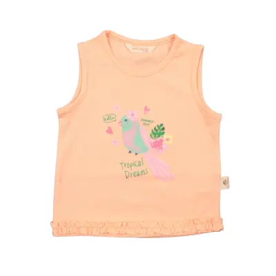 Mini Damla T-Shirt Kolsuz Tropikal Somon