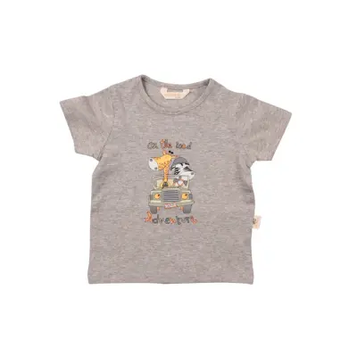 Mini Damla T-Shirt Safari Gri Melanj 
