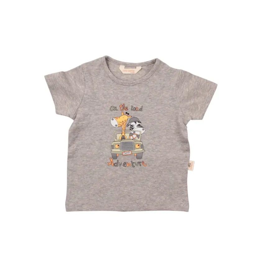 Mini Damla T-Shirt Safari Gri Melanj - 1